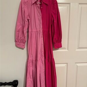Christopher John Rogers Pink Colorblock Shirt size 4 Valentine colors